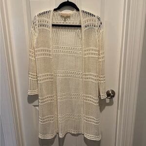 Philosophy Republic Clothing Cream Crochet Open Cardigan Size S